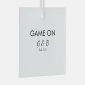 Spiel auf Pärchen Namen Hochzeitsfeier Platz Stadt Ornament Aus Glas (Vorderseite Rechts)