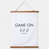 Spiel auf Pärchen Namen Hochzeitsfeier Platz Stadt Wandteppich Mit Holzrahmen (Vorderseite)