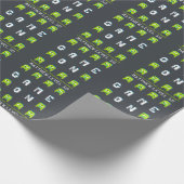 Spiel auf personalisiertem Geburtstag retro alien Geschenkpapier (Ecke)