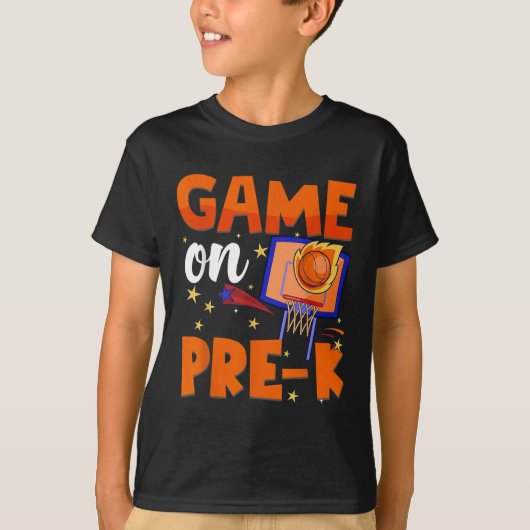 Spiel auf Pre K Prek Basketball zurück zu Schuljun T-Shirt (Vorderseite)
