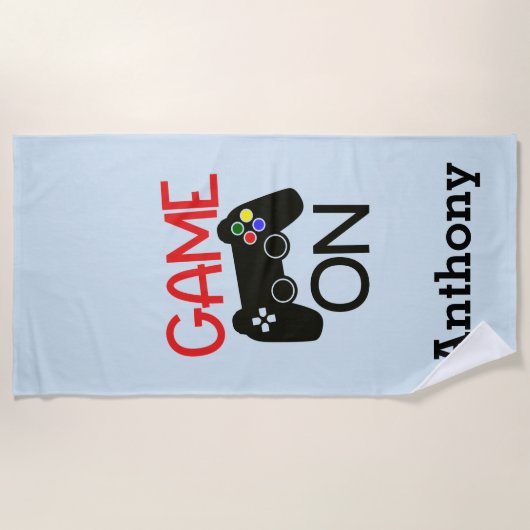 Spiel auf Videospiel-Prüfer-Badetuch Strandtuch (Vorderseite)