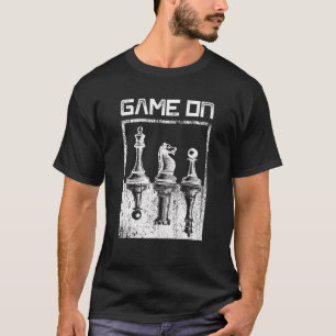 Spiel auf Vintagem Schachbrett-Spielfan T-Shirt