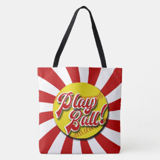Spiel-Ball! Rote u. weiße Softball-Tasche Tasche