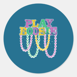 Spiel Boosie Perlen Mardi Gras Karneval Louisiana  Runder Aufkleber