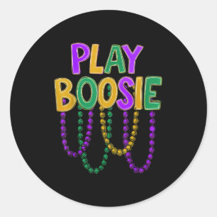 Spiel Boosie Perlen Mardi Gras Karneval Louisiana  Runder Aufkleber