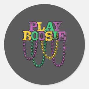 Spiel Boosie Perlen Mardi Gras Karneval Louisiana  Runder Aufkleber