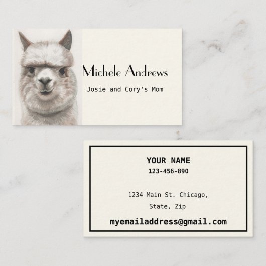 Spiel-Datums-Mama-Karte kardiert niedliches Visitenkarte (Vorne/Hinten)