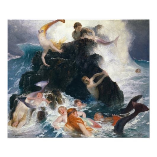 Spiel der Nereiden, 1886 von Arnold Bocklin Fotodruck (Vorne)