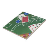 Spiel des Blackjacks mit Chips von Chariklia Zarri Fliese (Seite)