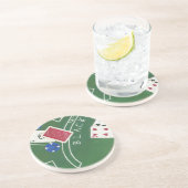 Spiel des Blackjacks mit Chips von Chariklia Zarri Getränkeuntersetzer (Seite)