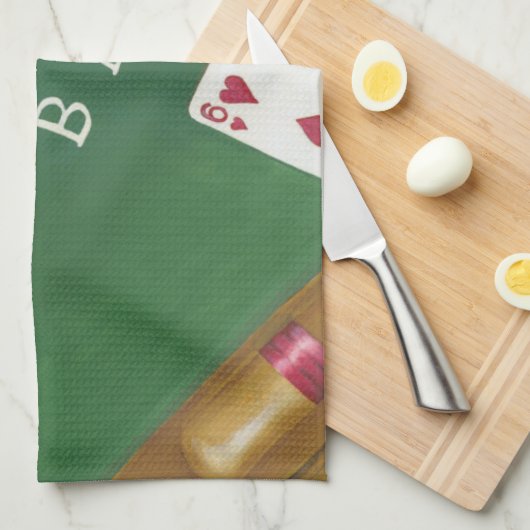 Spiel des Blackjacks mit Chips von Chariklia Zarri Küchentuch (Viertel Falte)