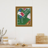 Spiel des Blackjacks mit Chips von Chariklia Zarri Poster (Küche)