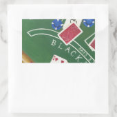 Spiel des Blackjacks mit Chips von Chariklia Zarri Rechteckiger Aufkleber (Tasche)