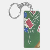 Spiel des Blackjacks mit Chips von Chariklia Zarri Schlüsselanhänger (Vorderseite links)