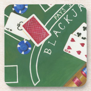 Spiel des Blackjacks mit Chips von Chariklia Zarri Untersetzer