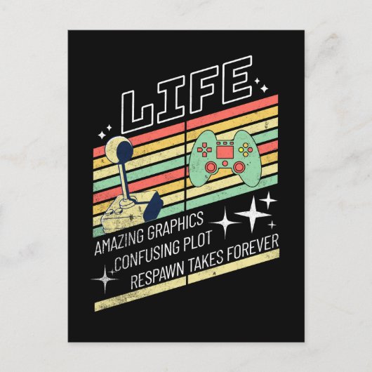 Spiel des Lebens Funny Retro Gamer Postkarte (Vorderseite)