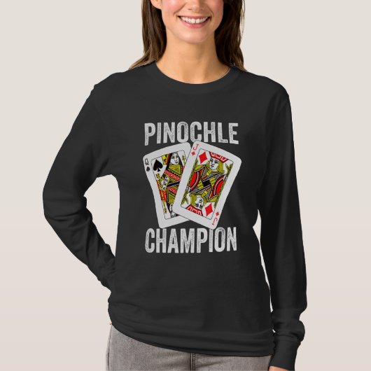 Spiel des Retro Pinochle Champion Card Spielers pa T-Shirt (Vorderseite)