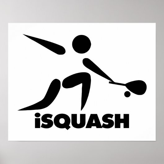 Spiel des Squash iSquash-Logos Poster (Vorne)