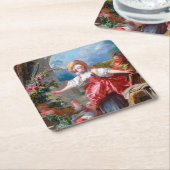 Spiel des Tags, Fragonard Rechteckiger Pappuntersetzer (angewinkelt)