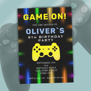 Spiel Ein Videospiel-Controller Gaming Geburtstag Einladung