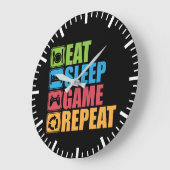 Spiel - essen Sie, schlafen Sie, Spiel, Große Wanduhr (Winkel)