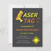 Spiel für Laser Tag Kindergeburtstag Party Einladu Einladung (Vorderseite)