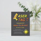 Spiel für Laser Tag Kindergeburtstag Party Einladu Einladung (Stehend Vorderseite)