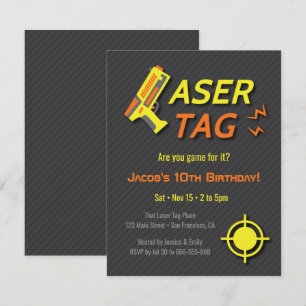 Spiel für Laser Tag Kindergeburtstag Party Einladu Einladung