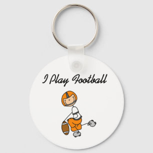 Spiel-Fußball der Strichmännchen-Orangen-I Schlüsselanhänger