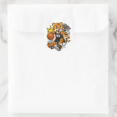 SPIEL HART GEWINN GROSS TIGER BASKETBALL AUFKLEBER (Tasche)