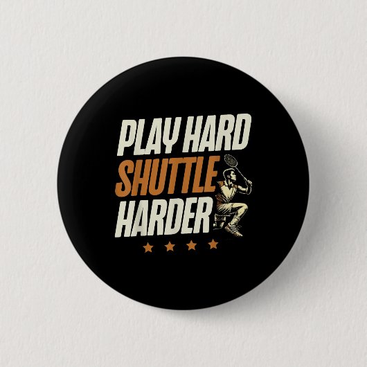 Spiel Hart Shuttle Harter Badminton Spieler Shuttl Button (Vorderseite)