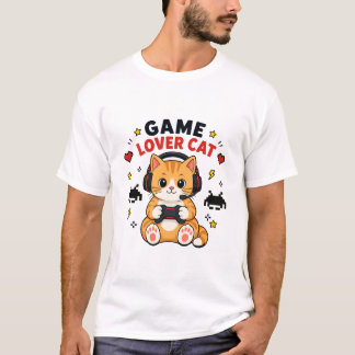Spiel Liebhaber Katze Niedlich Gamer Katze Gaming T-Shirt