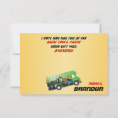 Spiel-LKW danken Ihnen Dankeskarte (Rückseite)