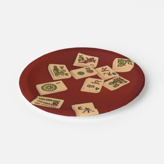 Spiel Milliamperestunde Jongg Pappteller (Schrägansicht)