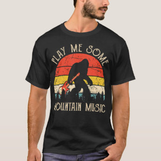 Spiel mir einige Bergmusik Lustige Bigfoot-Gitarre T-Shirt