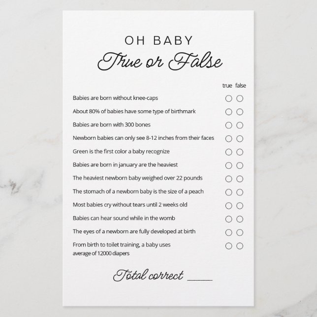 Spiel mit Antworten auf echte oder falsche Spiele (Vorderseite)