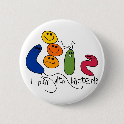 Spiel mit Bakterien Button (Vorderseite)