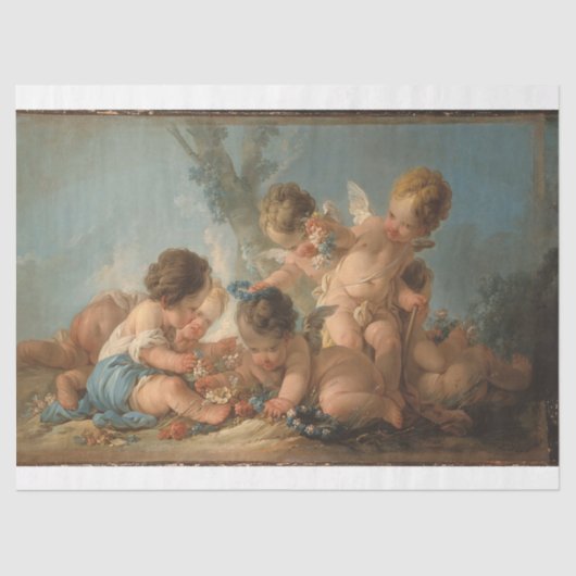 Spiel mit Blume Floral Ephemere Decoupage Seidenpapier (Vorderseite)