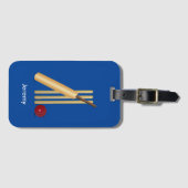 Spiel mit Cricket, anpassbarer Text, Gepäckanhänger (Vorderseite (Horizontal))