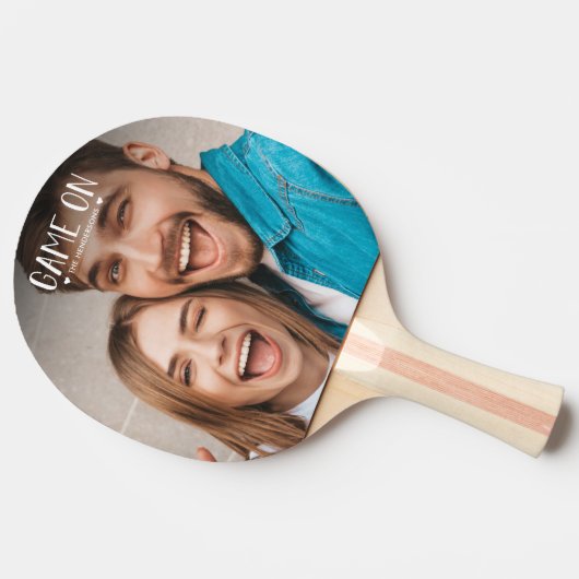 Spiel mit dem Foto der Familie Tischtennis Schläger (Seitenansicht)