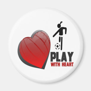 SPIEL MIT DEM FUSSBALL DES HERZ-MÄDCHENS MAGNET