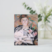 Spiel mit einem Lüfter von Alice Baille Postkarte (Stehend Vorderseite)