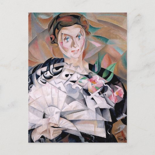 Spiel mit einem Lüfter von Alice Baille Postkarte (Vorderseite)