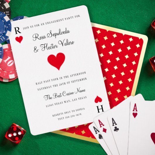 Spiel mit Kartenbeteiligung Gold Folieneinladung