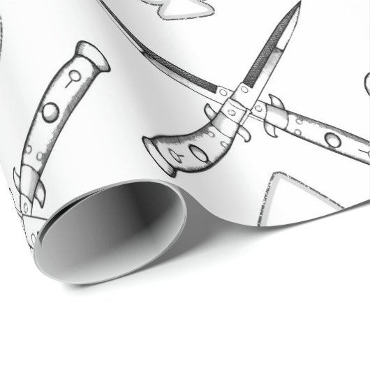 Spiel mit Messern V2 Geschenkpapier (Rolleneckpunkt)