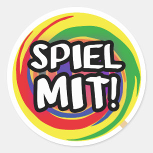 Spiel mit mir Kinderspielzeug Logo Runder Aufkleber