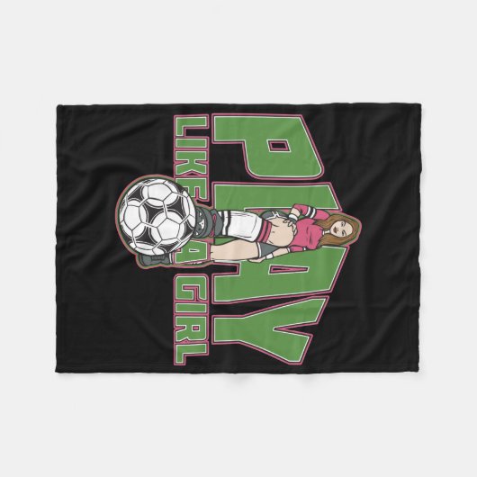 Spiel mögen einen Mädchen-Fußball Fleecedecke (Vorderseite (Horizontal))