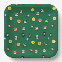 Spiel Nacht Billard Pool Party Pappteller