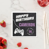 Spiel Neon Green, jedes Alter Geburtstag Serviette (Beispiel)