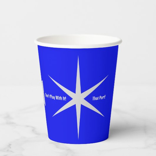 Spiel nicht damit, dieser Teil. Schwarz/Weiß-Samml Pappbecher (Rückseite)